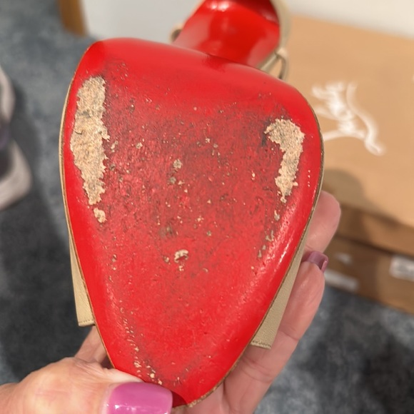 Christian Louboutin, size 40, Sometimes, Sandalo Nappa 6192 Beige W/Box - Picture 11 of 11